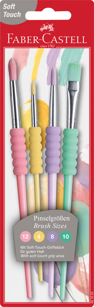 Faber Castell FC-481620 børstesæt soft touch 4 styks pastelfarver