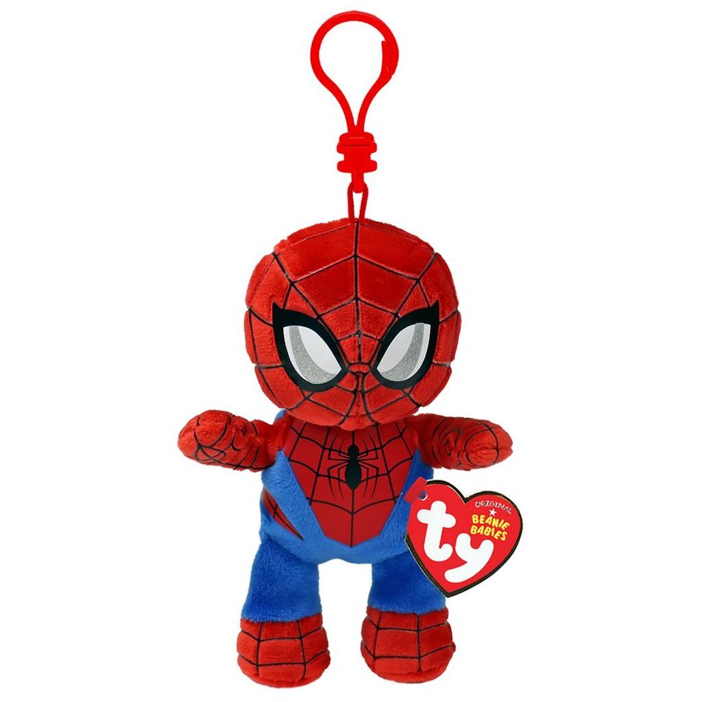 Ty beanie baby klip marvel krammelegetøj spiderman 12 cm