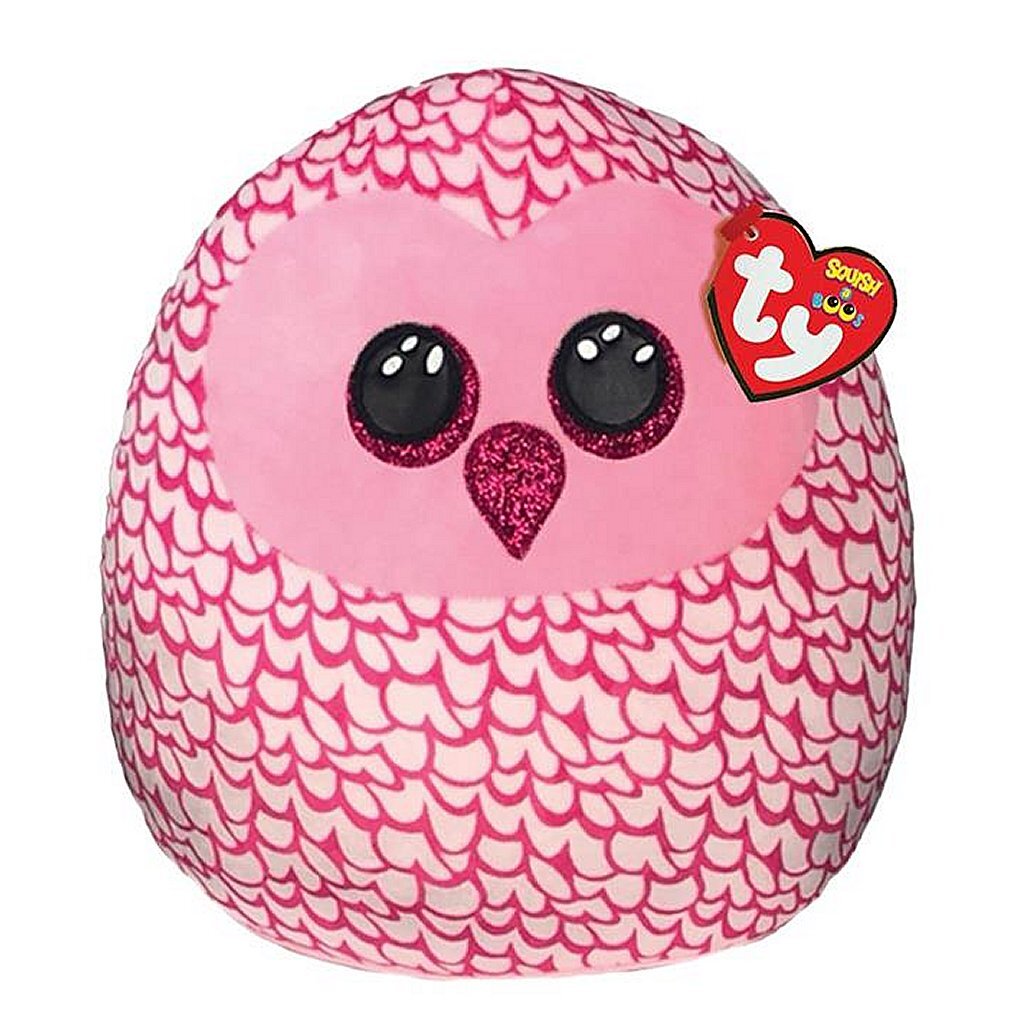 Ty squish a boo krammepude ugle pinky 23 cm