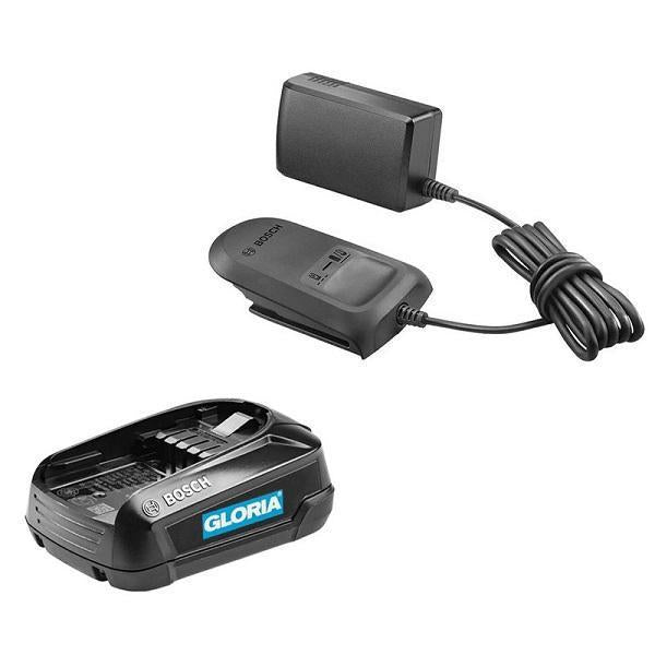 Gloria 1072900 - bosch startersæt accu + lader 2,5 ah accu + oplader | 1 stk