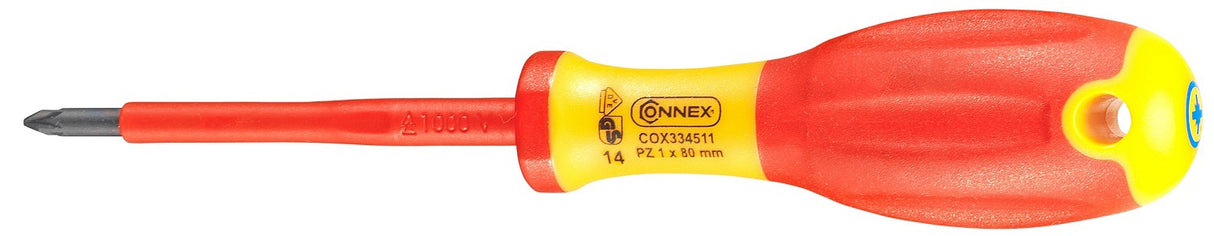 Connex produkter skruetrækker kryds pz1 80mm isoleret 1kv 1c