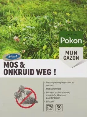 Pokon produkter mos og ukrudt væk 2 75 kg for 50m2 1