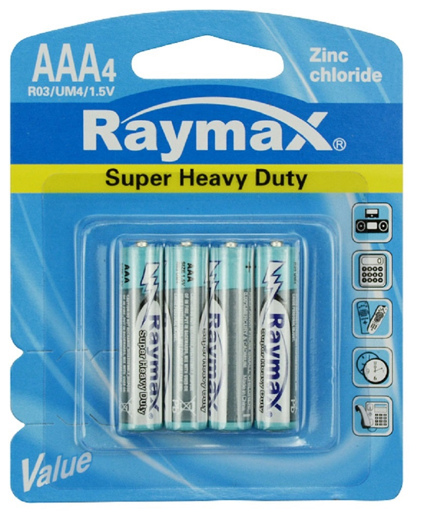 Raymax batteri penlite mini r03 zink aaa15v %c3%a0 4 stk.