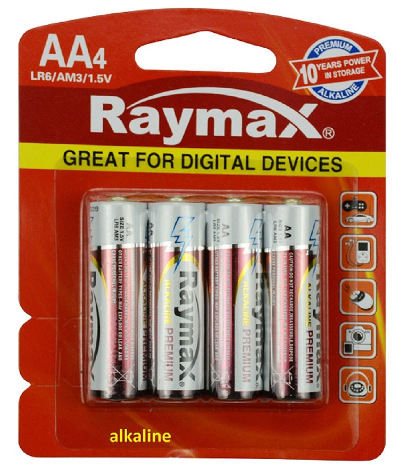 Raymax produkter batteri penlite alkaline lr6 aa x4 stk