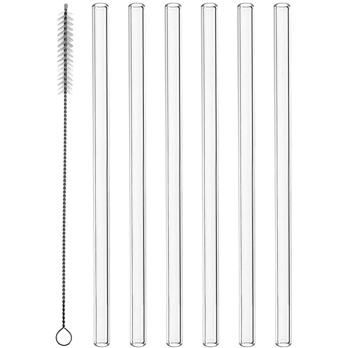 Montana glas sugerør 6 stk 20cm med børste