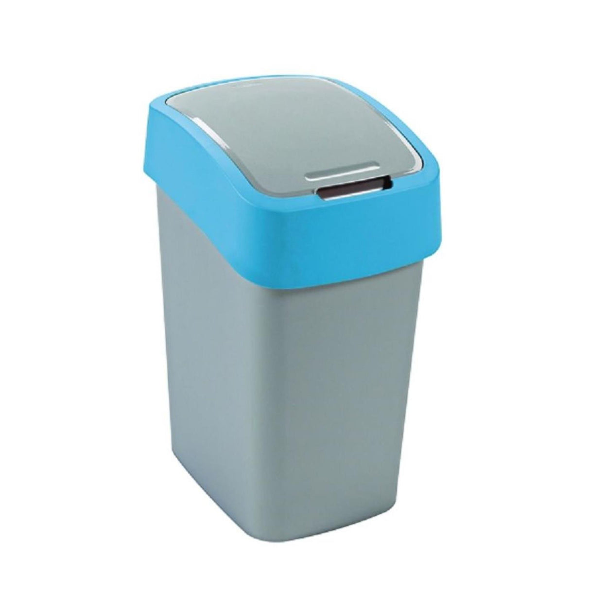 Curver pacific flip bin waste bin 45l silver blue plastic