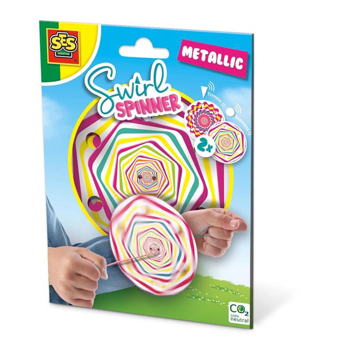 Ses swirl spinner - metallisk 2 stk