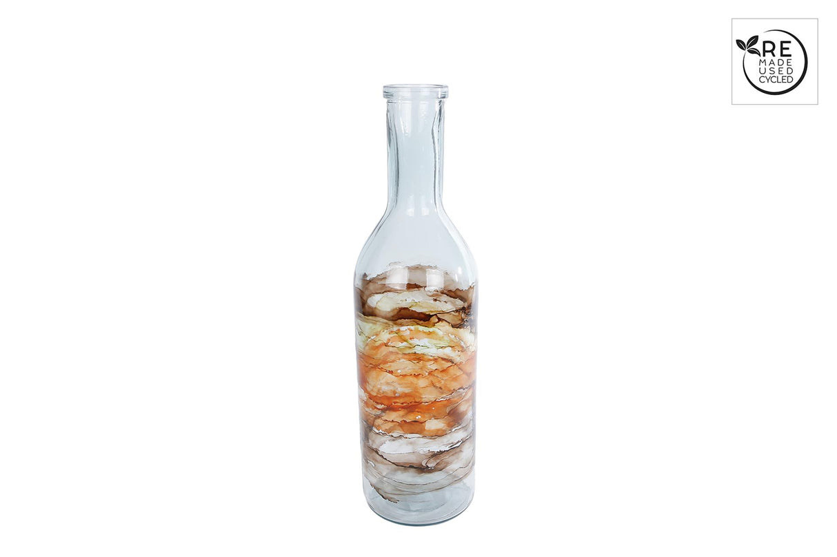 Cosydecor 3r vase kedel m antik kunst glas 15x15x50cm