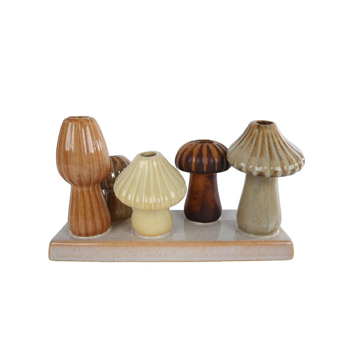 Vase svampe creme brun beige 19x7cm