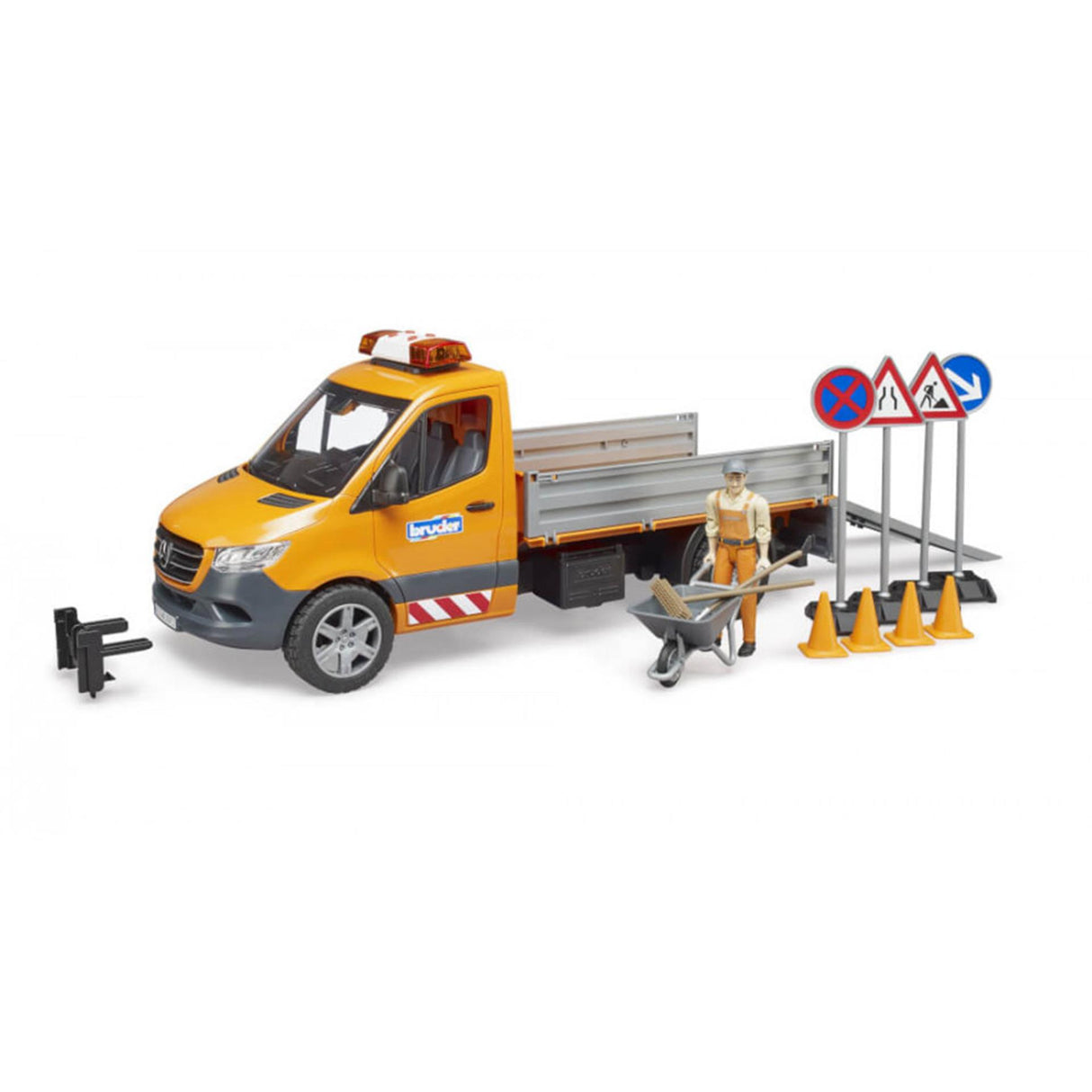 Bruder Mercedes-Benz Sprinter vejbygning + figur og tilbehør