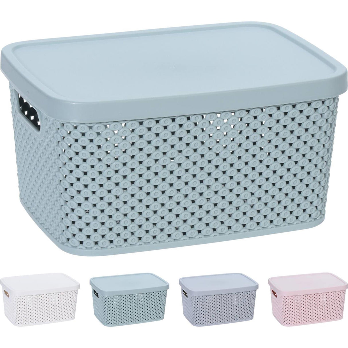 Opbevaringsløsninger opbevaringsboks med låg 3,5 liter 23x17x12cm plast 4ass