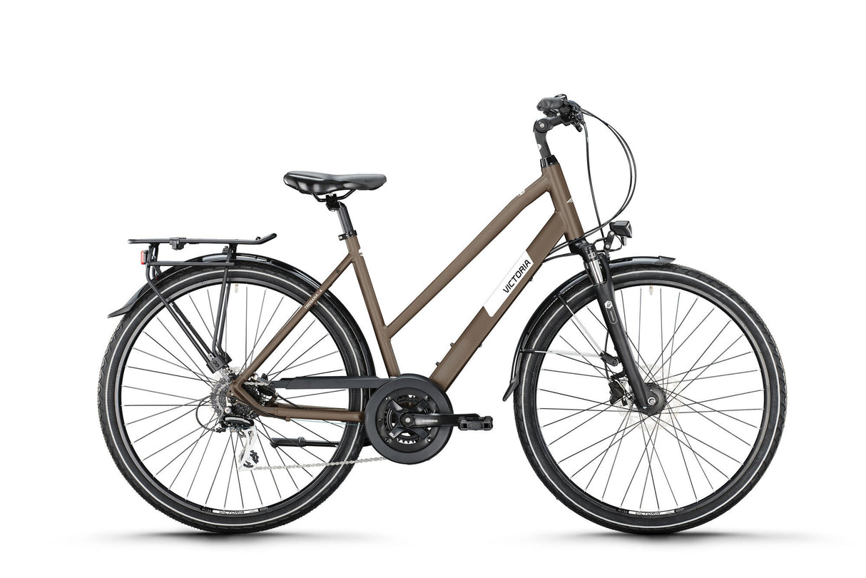 Victoria trekkingcykel treqana 4 mod. 24 cykel vict.treqana 4 28 46 trapper. 24sp jordgrå