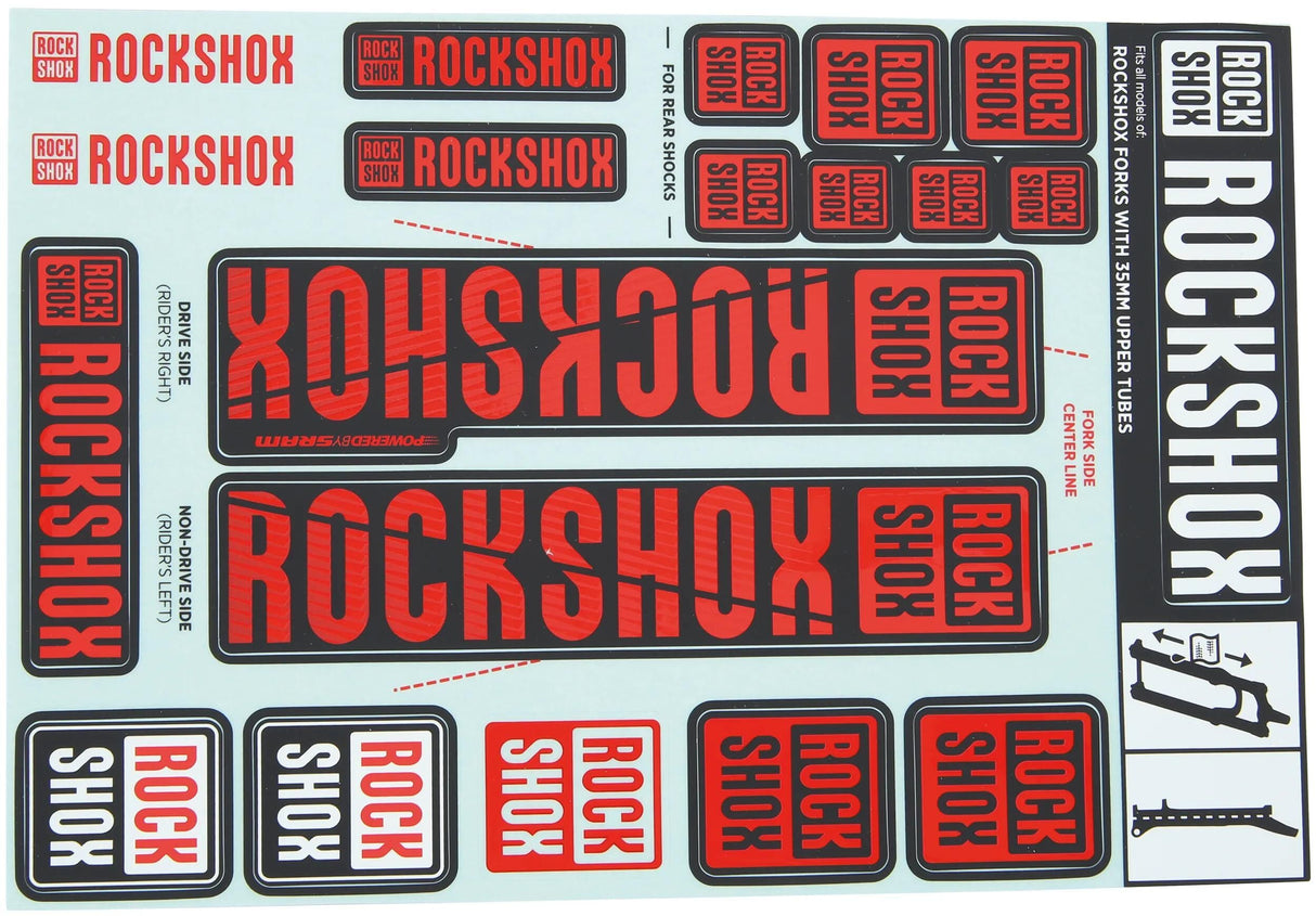 Rockshox dekor sæt mærkat sæt rød