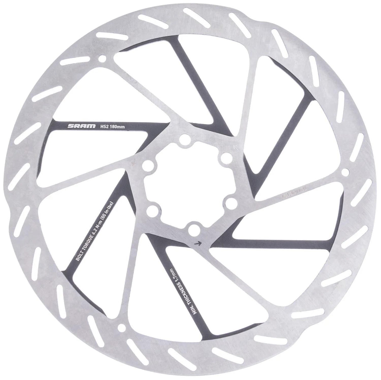 Sram bremseskive hs2 bremserotorer hs2 180 mm 6b afrundet