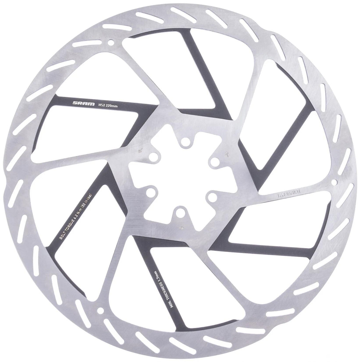 Sram bremseskive hs2 bremserotorer hs2 220 mm 6b afrundede
