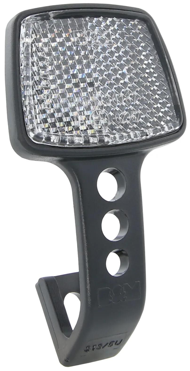 Reflektor B m foran med bracket hvid