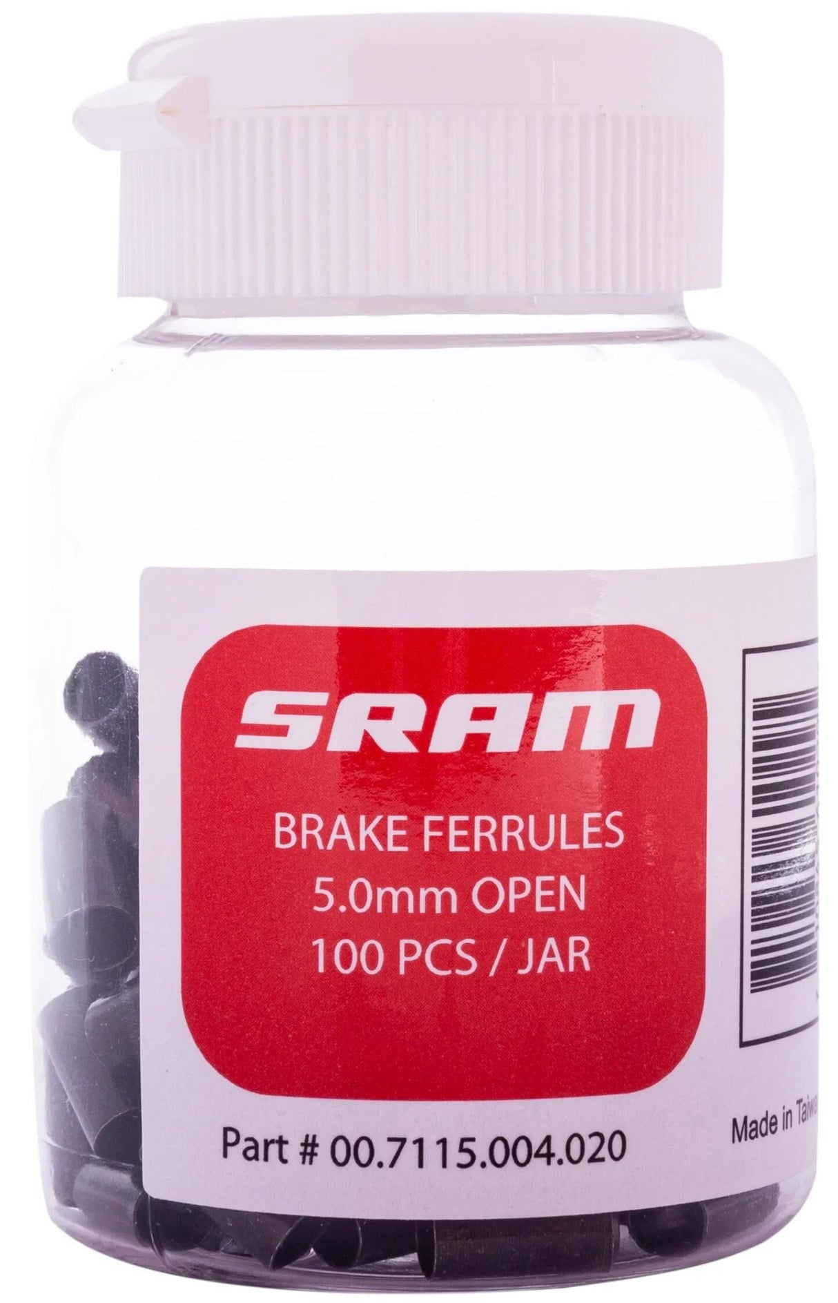 Sram kabelhat kabeldæksel 5mm 100 stk. blackopen