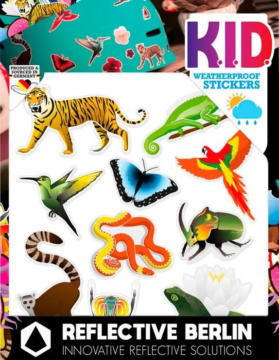 Reflekterende berlin refleks klistermærke k.i.d. ref. klistermærke re.berlin kid jungle