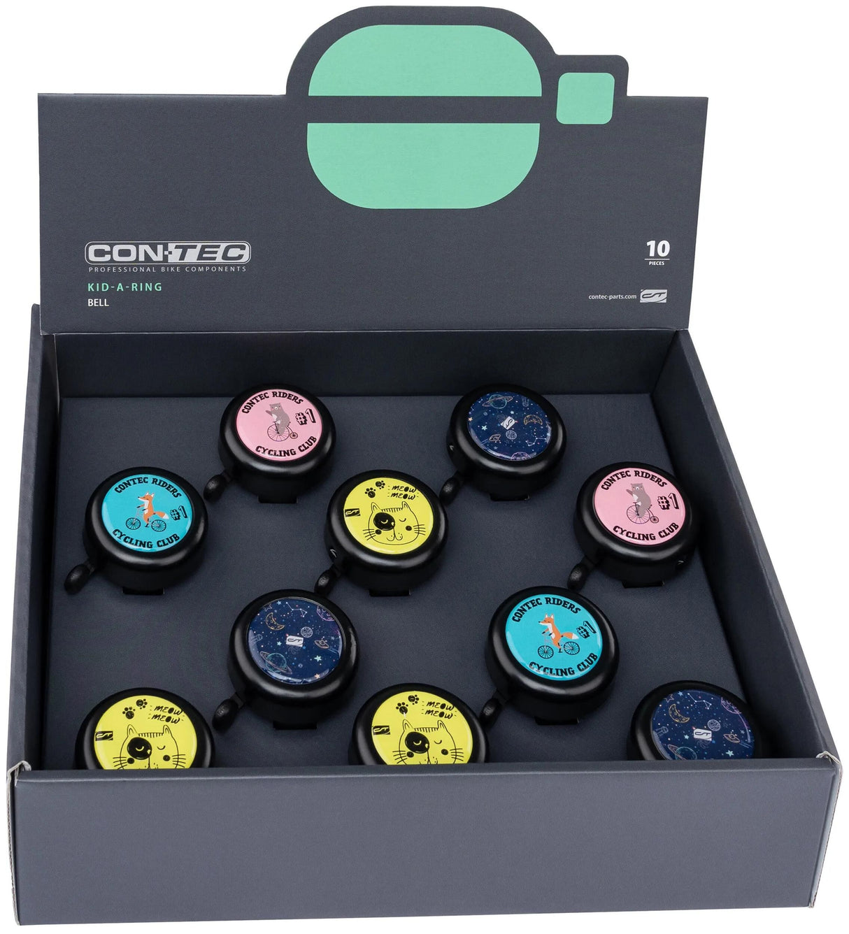 Contec børnecykelklokke kid-a-ring ct bell kid-a-ring display a 10 stk.