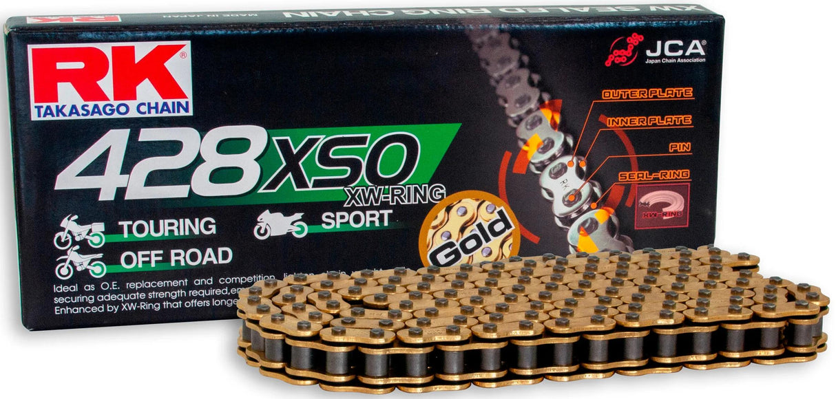 Rk kæder 428 xso 138 c guld guld åben
