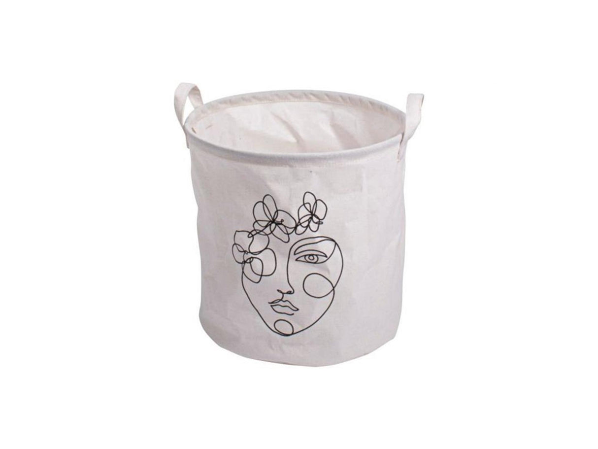 Gusta opbevaringstaske ansigt ø30x30cm hvid