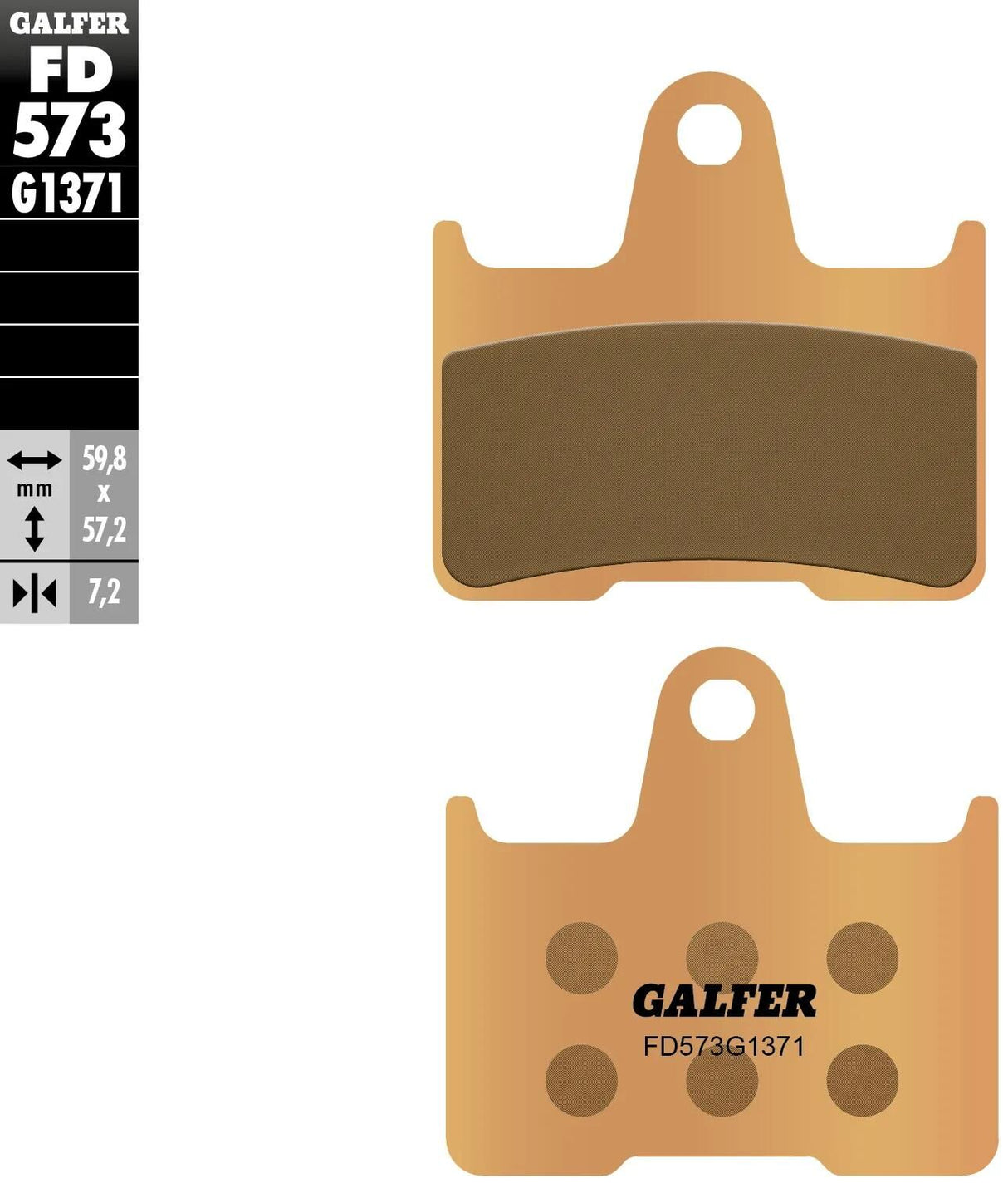 Galfer bremsbelag fd573 bremseklodser sinter fd573 g1371