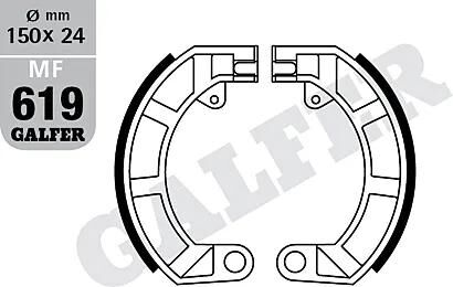 Galfer bremsesegmenter mf619 bremsesko mf619 g2165 økologisk