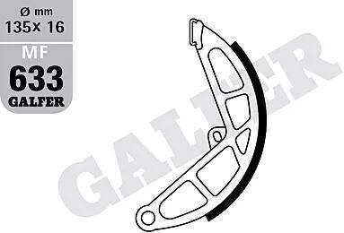 Galfer bremsesegmenter mf633 bremsesko mf633 g2165 økologiske