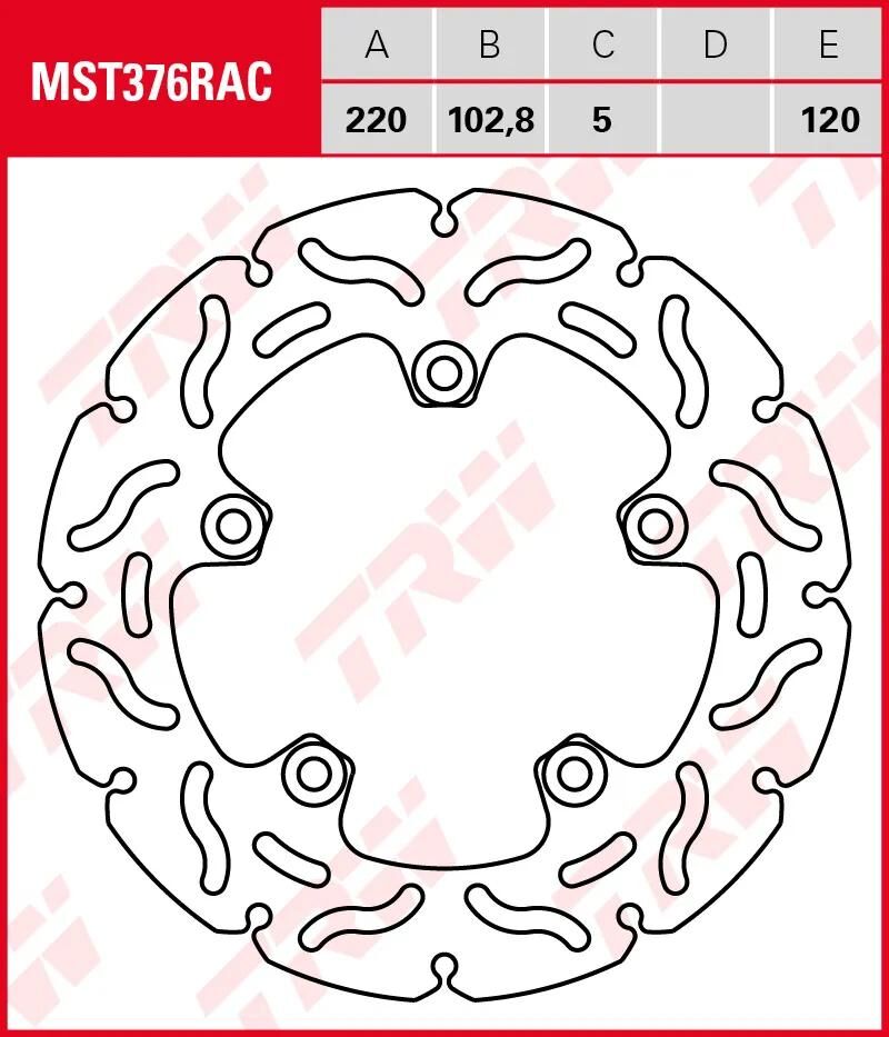 TRW bremseskive MST376RAC rotor MST376RAC stiv
