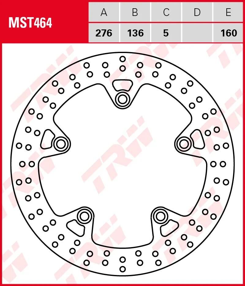 TRW bremseskive MST464 rotor MST464 stiv