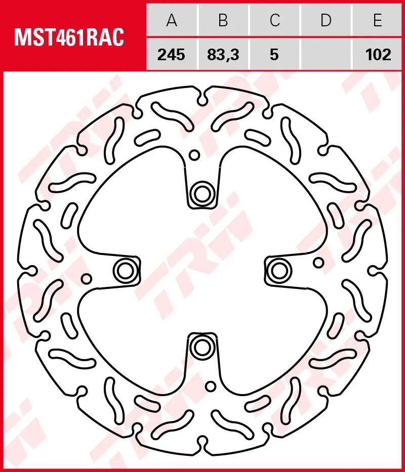 TRW bremseskive MST461RAC rotor MST461RAC stiv