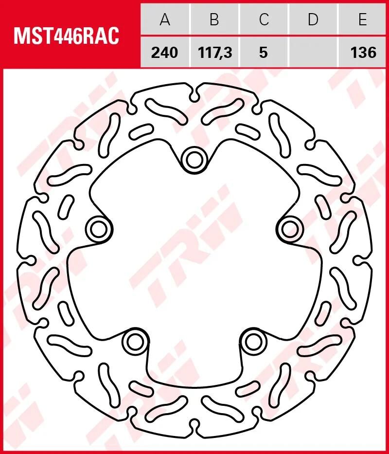 TRW bremseskive MST446RAC rotor MST446RAC stiv