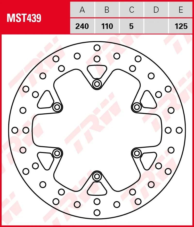 TRW bremseskive MST439 rotor MST439 stiv