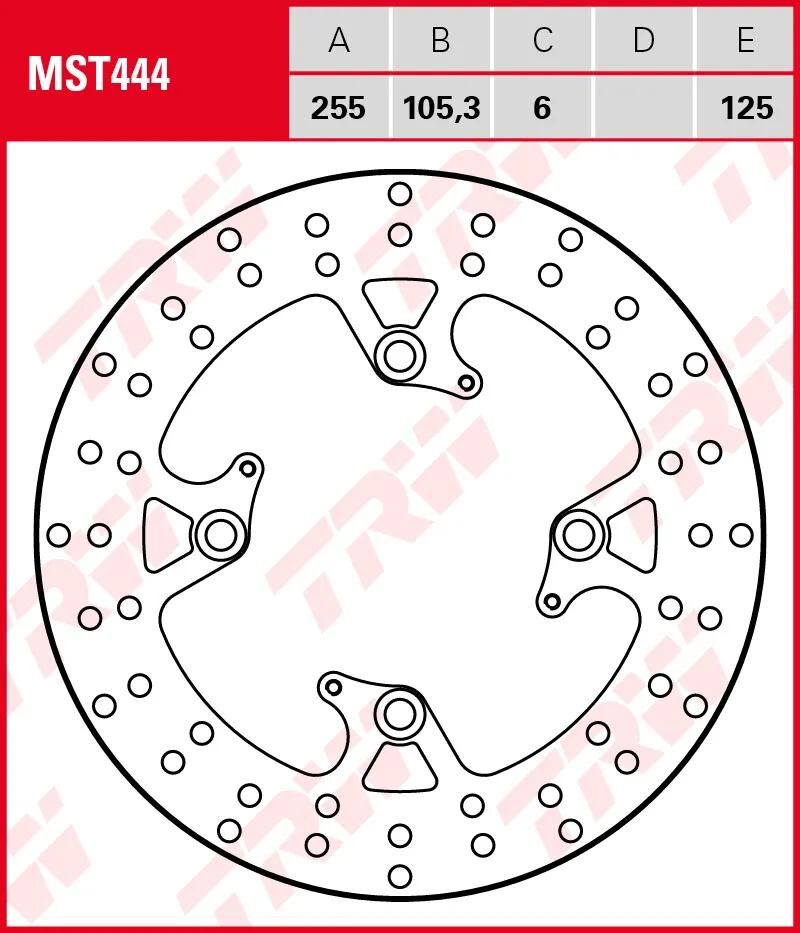 TRW bremseskive MST444 rotor MST444 stiv
