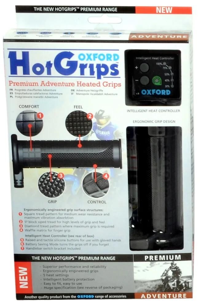 Oxford opvarmede greb hot grips premium opvarmede greb før en 22+25 mm åben 5-trins