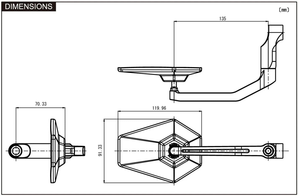 Daytona spejl d-spejl-4 spejle hexagon aluminium std sw e-mark