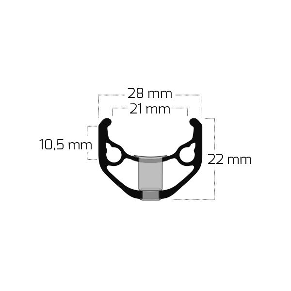 Ryde fælg zac 421 28 29 622*21c aluminium - 36 huller 14g - sort slebet