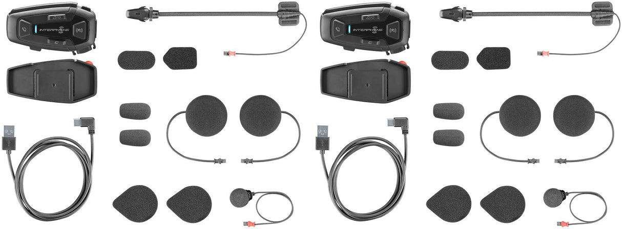 Interphone hjelm kommunikationssystem u-com 8 r com. systemhjelm u-com8r dobbeltsæt