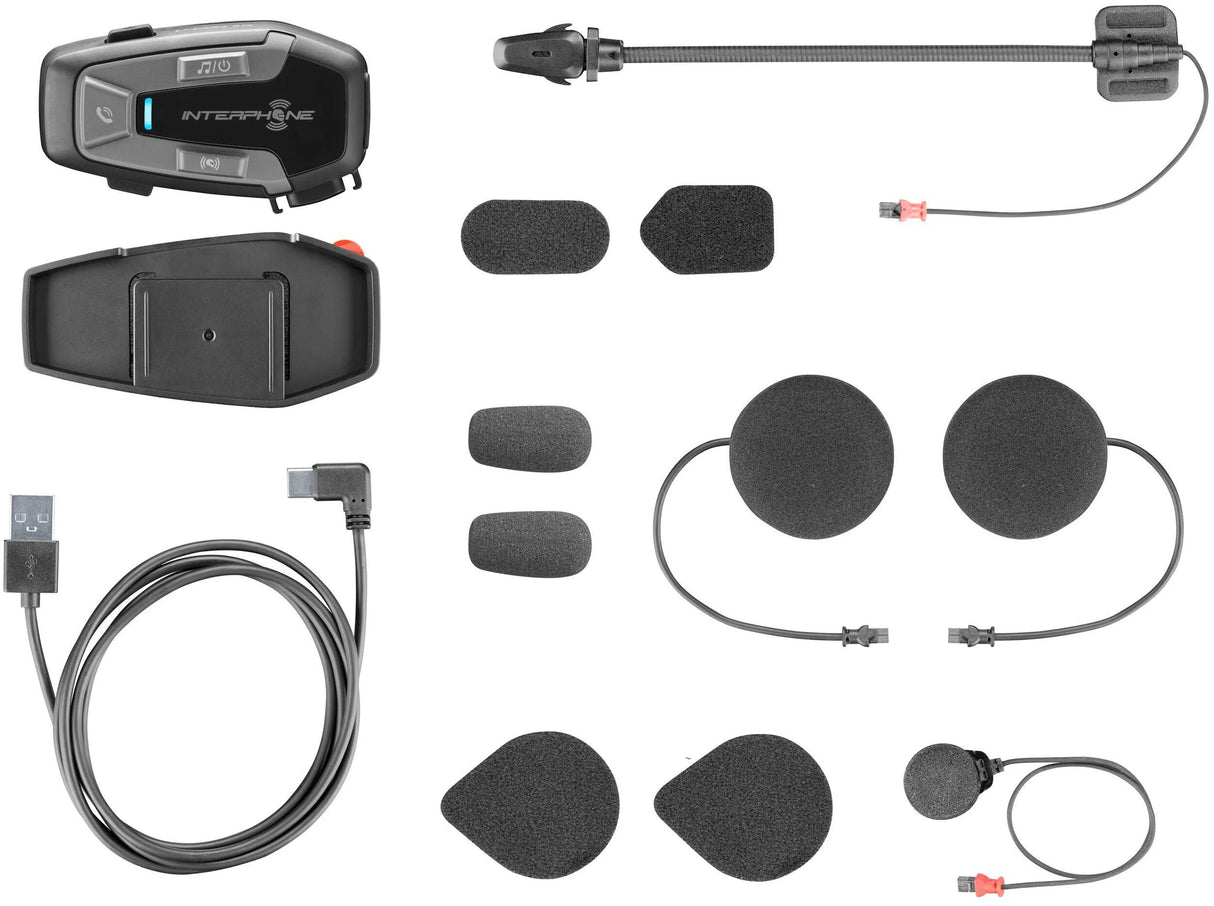 Interphone hjelm kommunikationssystem u-com 6 r com. systemhjelm u-com6r dobbeltsæt