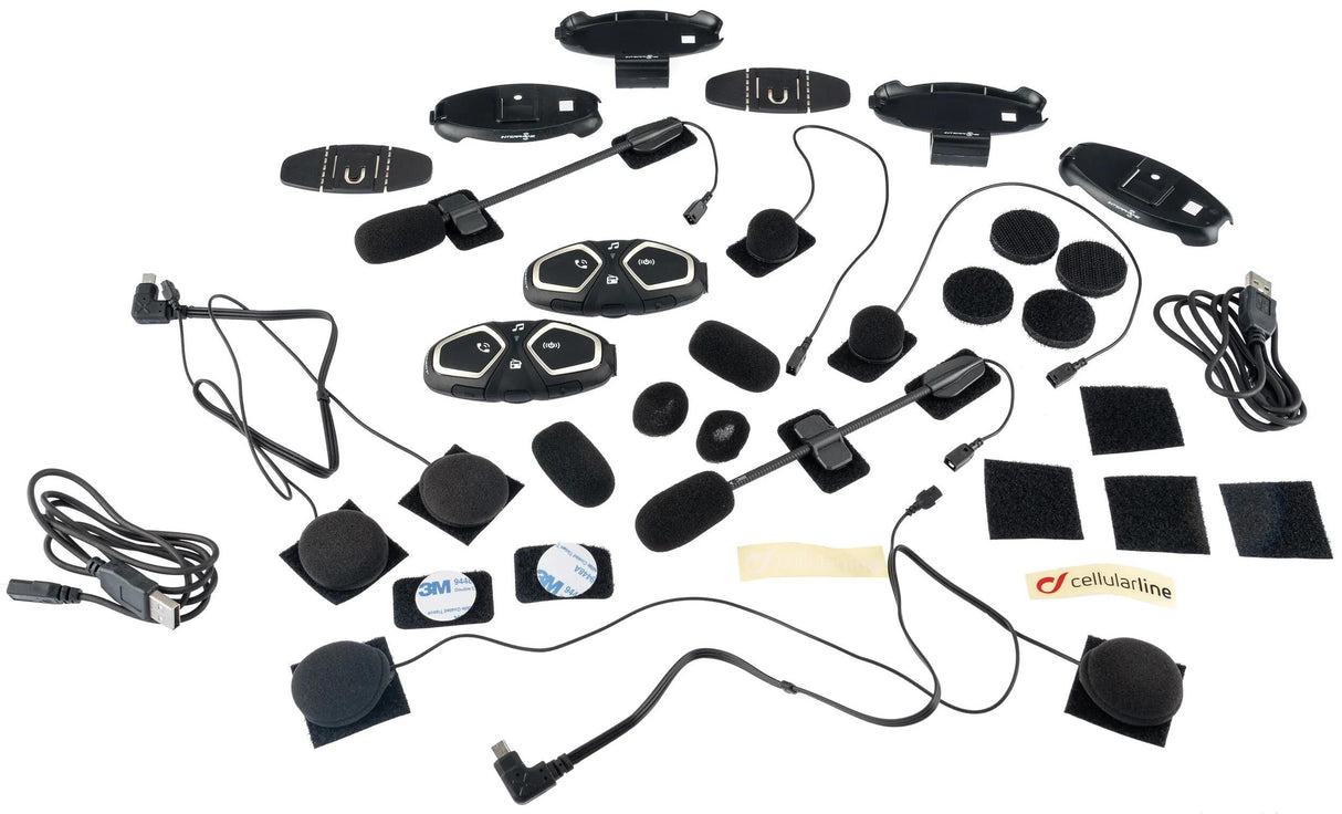 Interphone hjelm kommunikationssystem tilslut hjelm com.system interp. tilslut dobbeltsæt