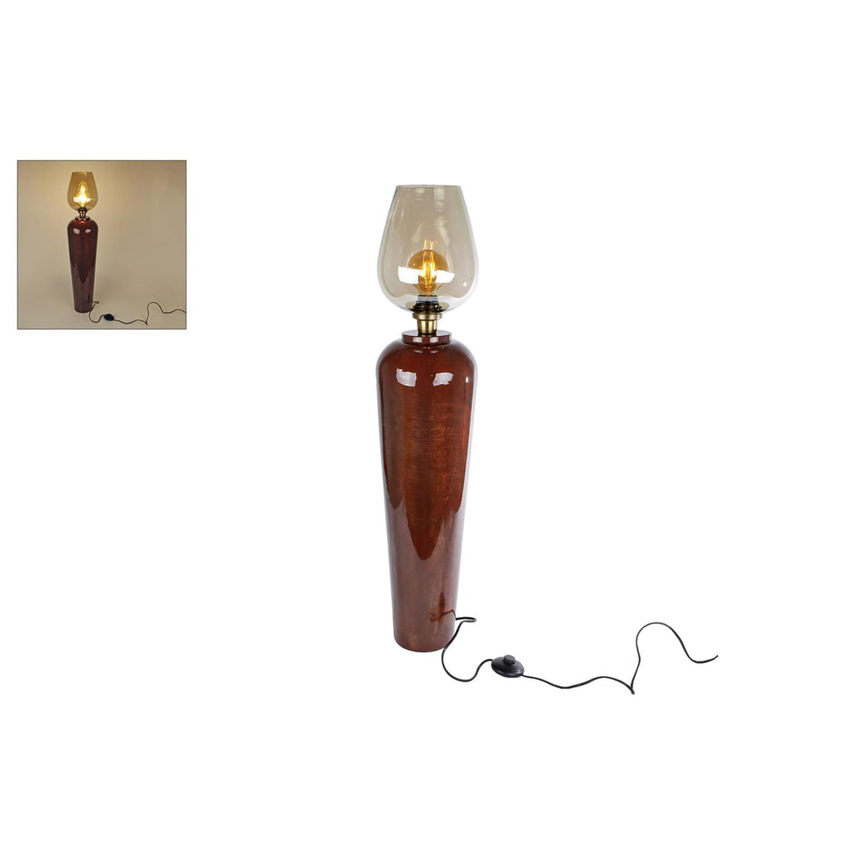Stålampe Martin Terra glas metal dia.20x95cm