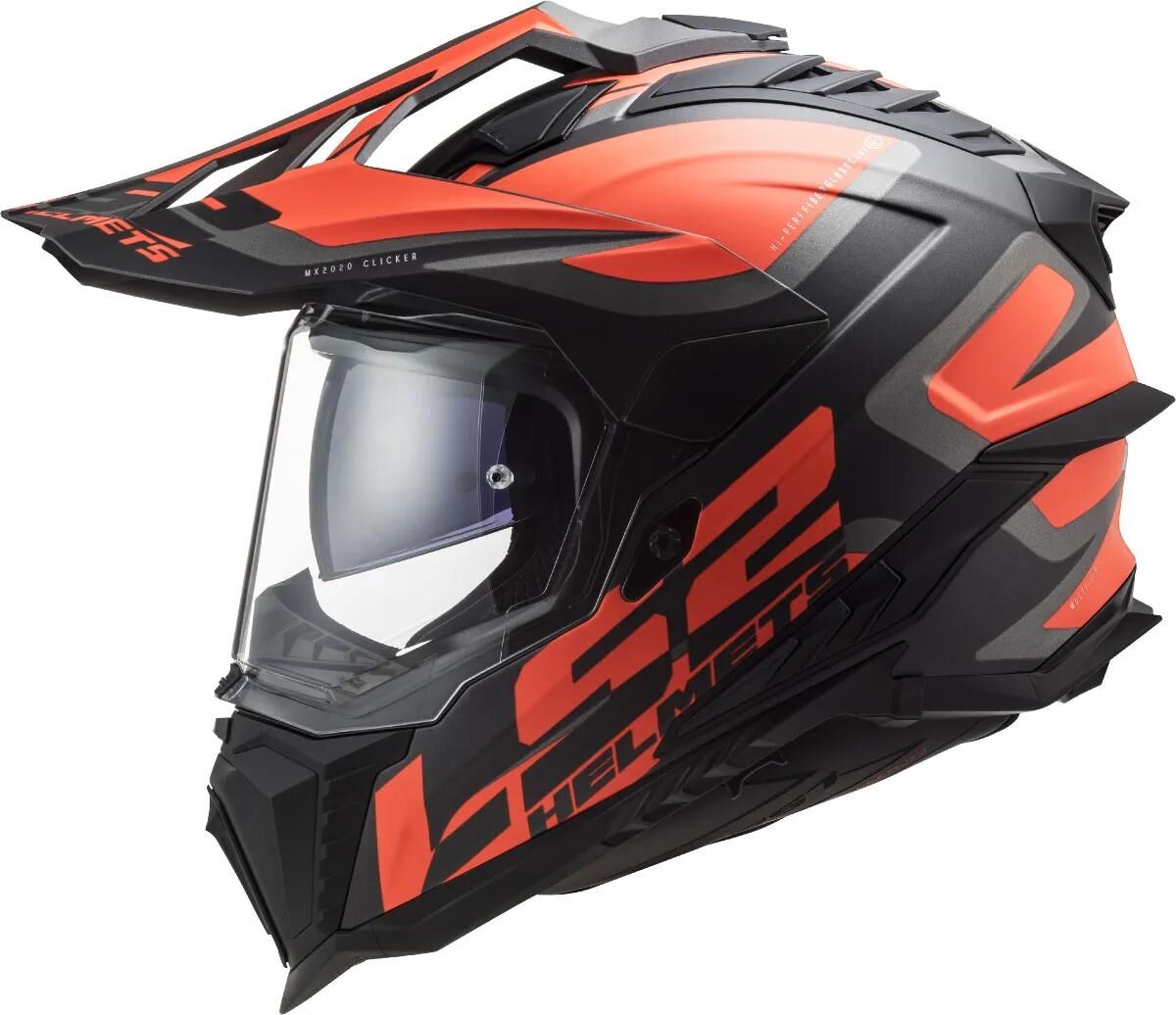 Ls2 enduro hjelm mx701 explorer alter hjelm explorer age bw neon orange mat str. x