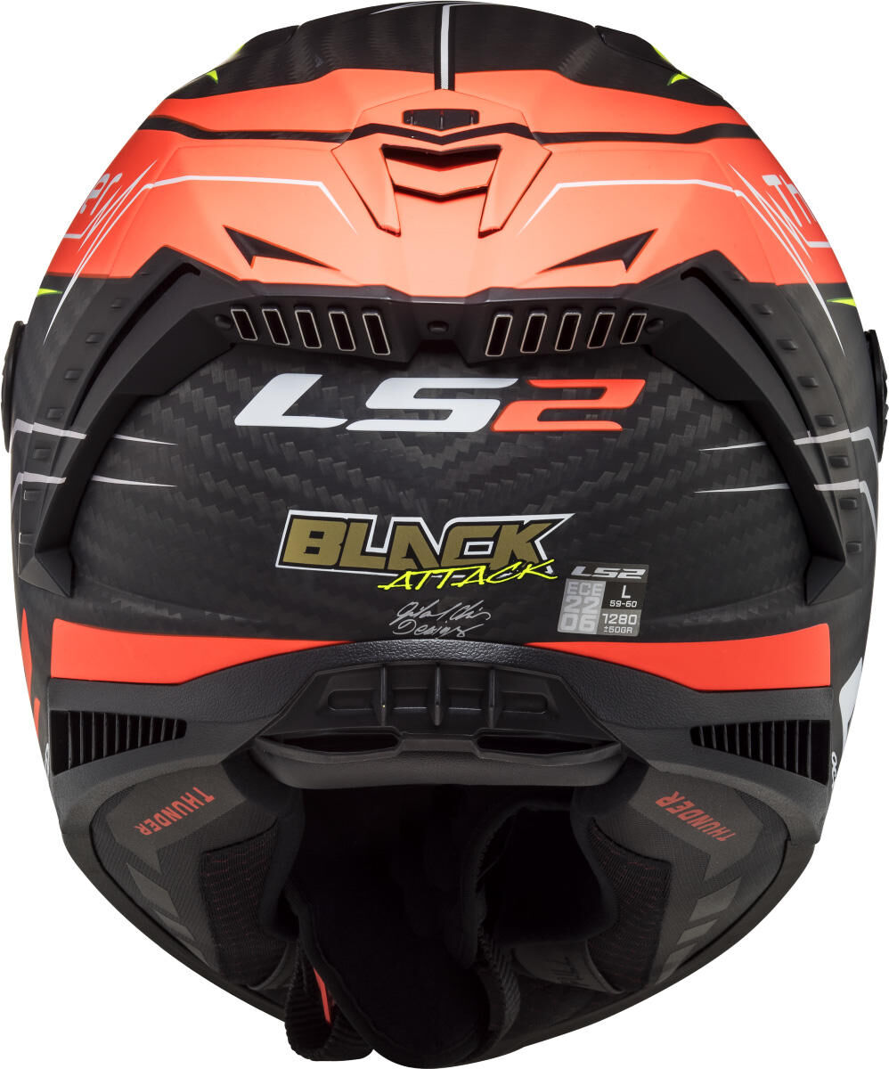 Ls2 full face hjelm “ff805 thunder carbon black attack” hjelm ff805 th.ca.bl att. xs b. spar yel.