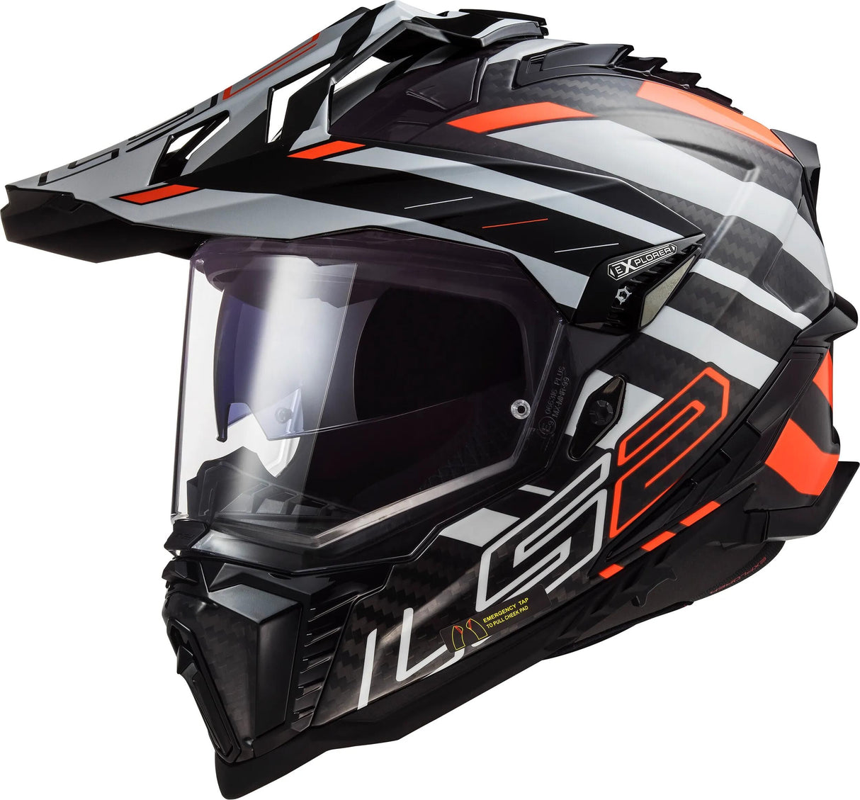 Ls2 enduro hjelm mx701 explorer carbon edge hjelm explorer edge carbon bw ws eller gr. xl