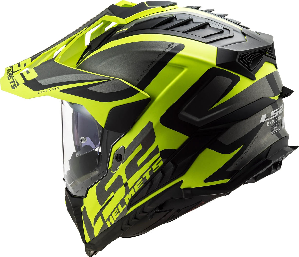Ls2 enduro hjelm mx701 explorer alter hjelm explorer age bw neono gul mat gr.