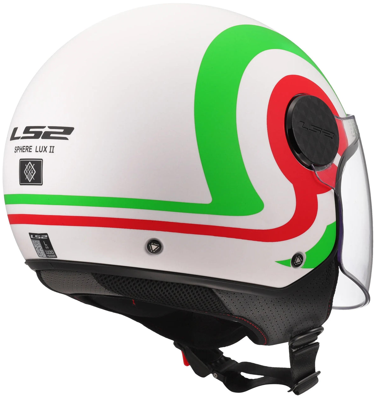 Ls2 jet hjelm of558 sphere lux ii urby hjelm sphere lux ii urby hvid grøn rød mat