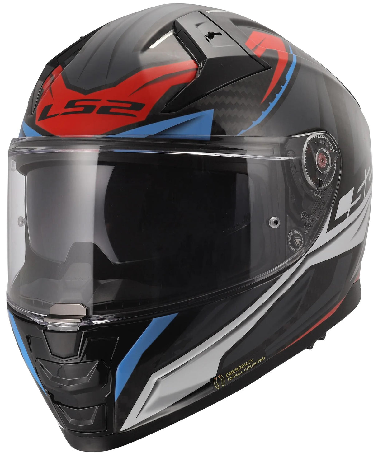 Ls2 helhjelm ff811 vektor ii carbon savage ff811 vektor ii hjelm c savage hvid blå rød x