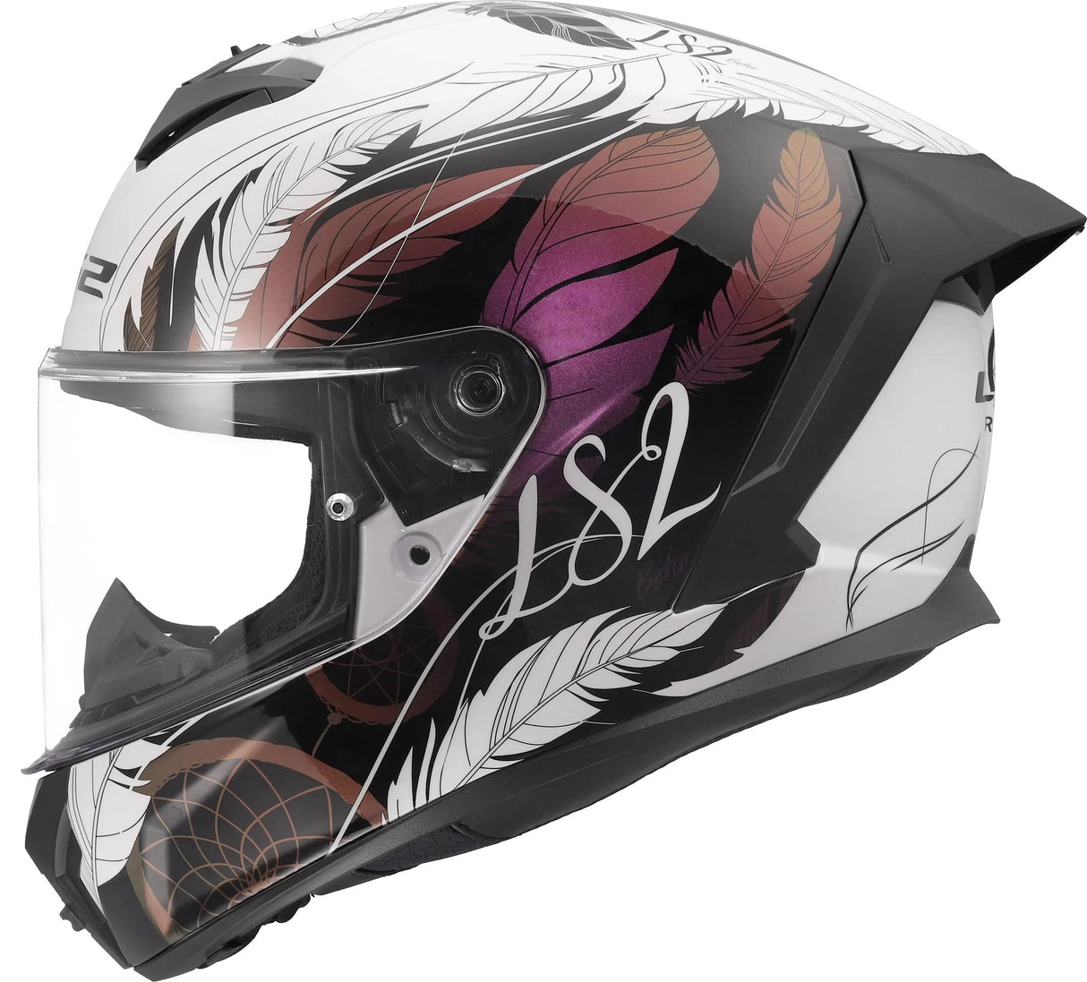 Ls2 helhjelm ff820 rapid iii boho hjelme ff820 rapid i boho hvid sw pink gr. l