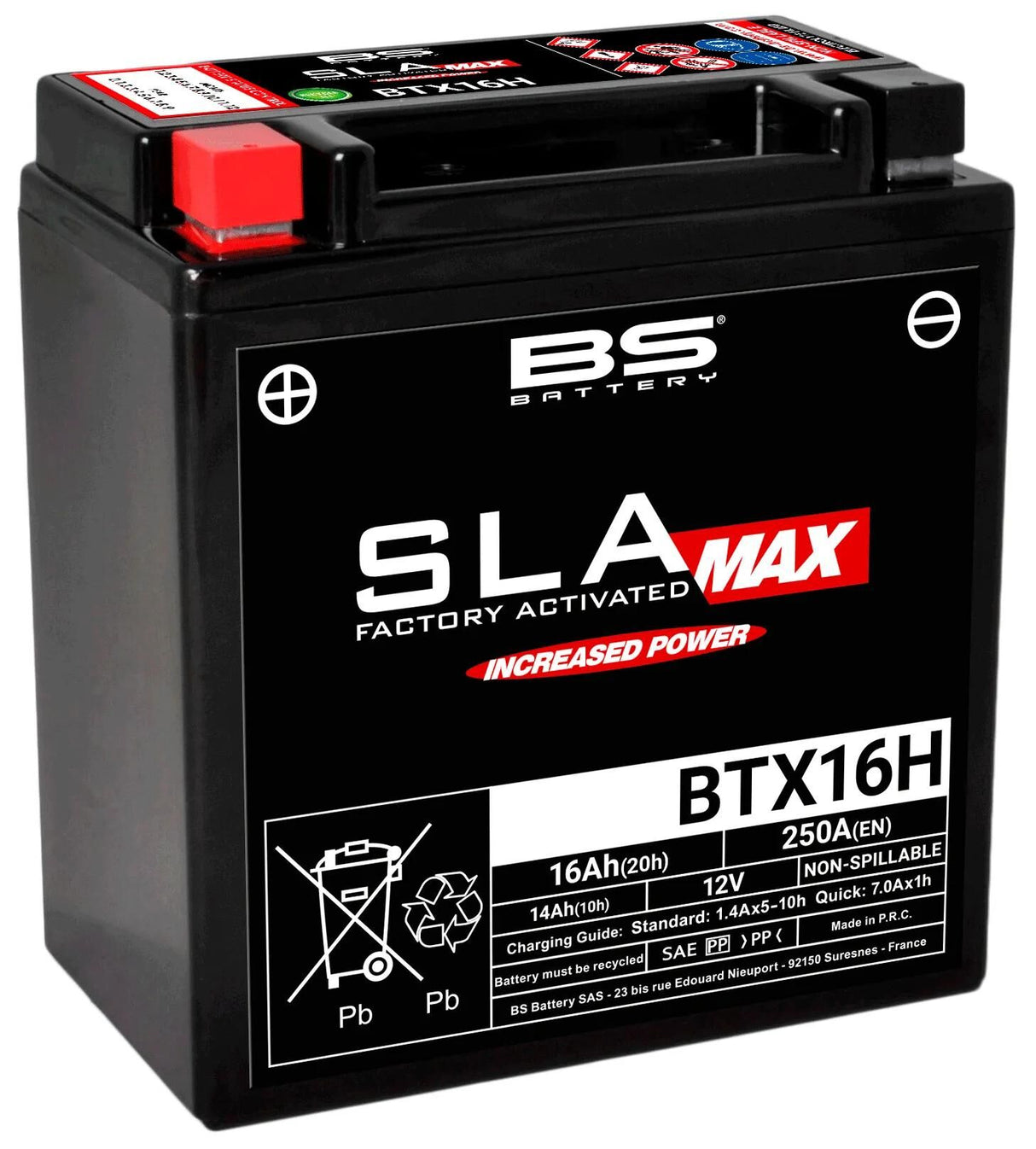 Bs-batteri batteri bgz16h btx16h batteri btx16h bs sla-max