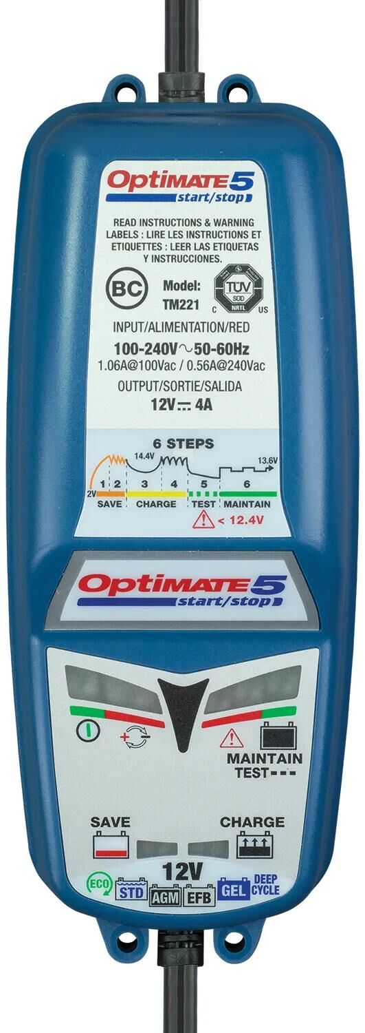Tecmate batterioplader optimate 5 start stop optimate 5 oplader 4a